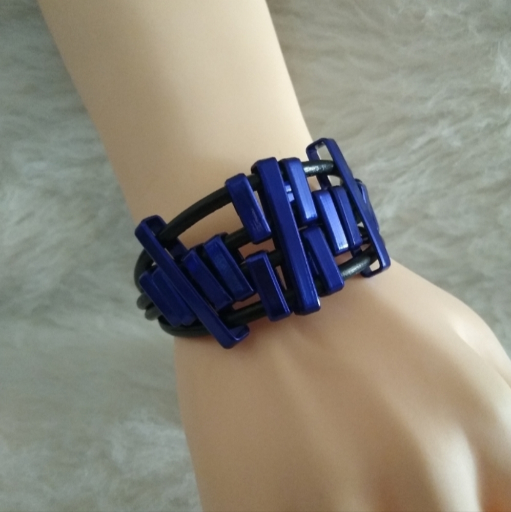 Kira Kira Modern Cobalt Blue Bracelet Punk Whimsigoth Avant Garde Boho Unique
